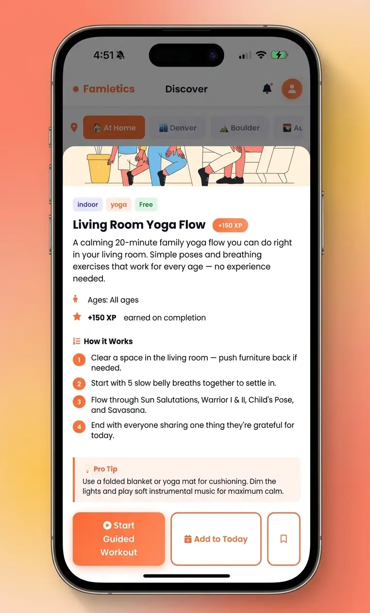 Invite family in the Famletics app